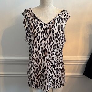 Chicos Leopard Print V-Neck Women's Top